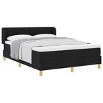 vidaXL Lit à ressorts avec matelas Noir 160 x 200 cm tissu