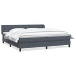 vidaXL Sommier à lattes de lit et matelas gris foncé 180x220cm velours