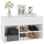 vidaXL Banc à chaussures Blanc 80x30x45 cm Bois d’ingénierie