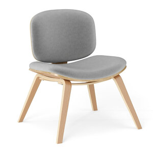 Chaise d'accent sans accoudoirs 65 x 60 x 76 cm confort ergonomique design moderne en bois courbé gris 20_0011067