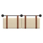 vidaXL Tête de lit suspendue Crème PU antique