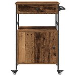 vidaXL Chariot de Cuisine Bois Ancien 56x43x89.5 cm Bois Ingénieré