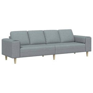 vidaXL Canapé de salon Gris clair 250 x 77 x 76 cm Polyester