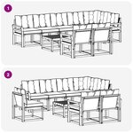 vidaXL Ensemble de canapés d'extérieur 9 Pièces Blanc et Beige
