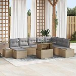 vidaXL Ensemble de canapé de jardin 9 Pièces beige et gris clair