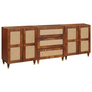 vidaXL Ensemble de Meubles de Rangement 3 Pièces Marron 180 x 33 x 75 cm