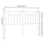 vidaXL Tête de lit métal blanc 135 cm