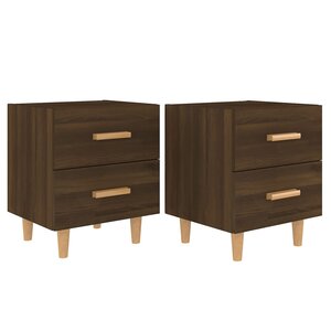 vidaXL Tables de chevet 2 Pièces Chêne marron 40x35x47 5 cm