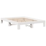 vidaXL Cadre de lit sans matelas blanc 135x190 cm bois de pin massif