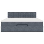 VidaXL Cadre de lit ottoman avec matelas gris foncé 180x200 cm velours