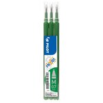 Set de 3 recharges pour roller FriXion Ball pointe moyenne (0,7mm). Encre vert PILOT