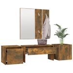 vidaXL Ensemble de meubles de couloir Chêne fumé Bois d'ingénierie