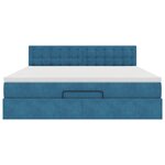 VidaXL Cadre de lit ottoman avec matelas bleu foncé 180x200 cm velours