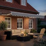 vidaXL Cadre de store manuel avec LEDs Anthracite et blanc 3 5 x 2 m
