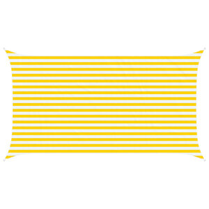 vidaXL Voile d'ombre Jaune et blanc 2 5 x 4 5 m 100   polyester Oxford