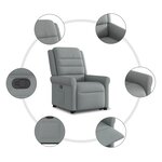 vidaXL Fauteuil inclinable Gris clair Tissu