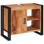 vidaXL Meuble sous-vasque de salle de bain Bois d'acacia massif et fer