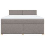 vidaXL Sommier à lattes de lit avec matelas Taupe 180x200 cm Tissu