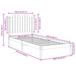 vidaXL Cadre de lit extra long sans matelas 100x210 cm bois massif