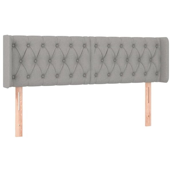 vidaXL Tête de lit avec oreilles Gris clair 163x16x78/88 cm Tissu