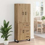 vidaXL Haut Armoire 2 Pièces Chêne artisanal Bois Aggloméré et Verre