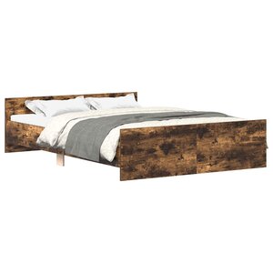 vidaXL Cadre de lit sans matelas chêne fumé 140x190 cm