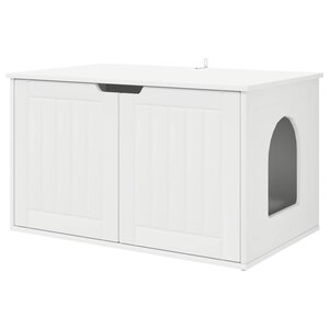 vidaXL Maison pour chat Blanc 85 x 55 x 53 5 cm Bois d'ingénierie