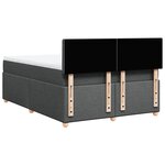 vidaXL Sommier à lattes de lit avec matelas Gris foncé 160x200cm Tissu