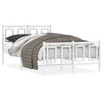 vidaXL Cadre de lit métal sans matelas et pied de lit blanc 120x200 cm