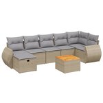 vidaXL Salon de jardin avec coussins 8Pièces mélange beige résine tressée