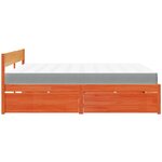 vidaXL Lit avec tiroirs/matelas cire marron 180x200 cm bois massif pin