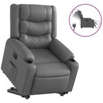 vidaXL Fauteuil inclinable électrique gris similicuir