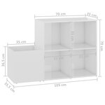 vidaXL Armoire à chaussures d’entrée blanc brillant bois ingénierie