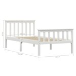 vidaXL Cadre de lit sans matelas blanc bois de pin massif 90x200 cm