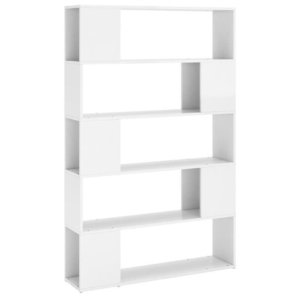 vidaXL Bibliothèque séparateur de pièce blanc brillant bois ingénierie
