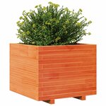 vidaXL Jardinière cire marron 60x60x49 5 cm bois de pin massif