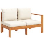 vidaXL Salon de jardin avec coussins 5 Pièces Bois d'acacia solide