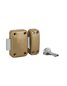 THIRARD - Verrou sans bouton Apache  pour porte de cave  cylindre 40mm  acier  3 clés  époxy bronze - THIRARD