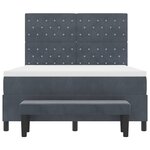 vidaXL Lit à ressorts avec matelas Gris foncé 140 x 190 cm Velours