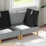 vidaXL Canapé modulaire avec rangement 4 Pièces Gris clair Tissu
