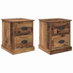 vidaXL Cabinet de chevet 2 Pièces Bois ancien 39 x 39 x 47.5 cm