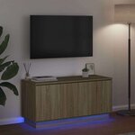 vidaXL Meuble TV avec LED Chêne sonoma 100 x 38 x 49 cm