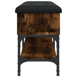 vidaXL Banc à chaussures chêne fumé 102x32x45 cm bois d'ingénierie