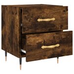 vidaXL Table de chevet chêne fumé 40x35x47 5 cm bois d’ingénierie