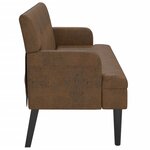 vidaXL Banc avec dossier marron 112x65 5x75 cm similicuir daim