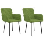 vidaXL Chaises à manger lot de 2 Vert clair Velours