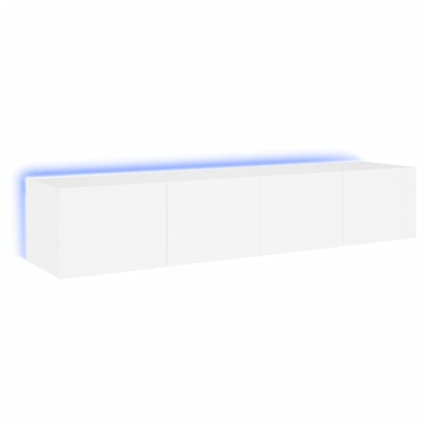 vidaXL Meubles TV muraux avec lumières LED 2 Pièces blanc 80x35x31 cm