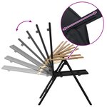 vidaXL Chaises de jardin inclinables 2 Pièces Noir 58 x 73 x 111 5 cm