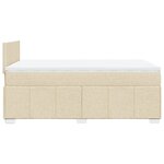 vidaXL Sommier à lattes de lit avec matelas crème 120x190 cm tissu