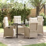 vidaXL Ensemble de salle à manger pour jardin 5 Pièces Beige Poly rotin